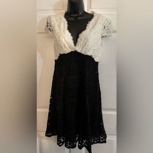 Betsy Johnson Black and White Lace Dress - size 4